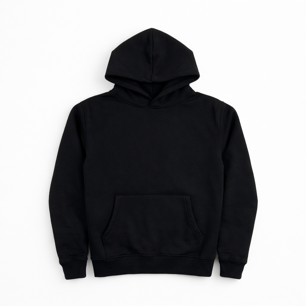 Men’s Premium Solid Black Hoodie